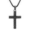 Steeltime 24" Men's oxidized stainless steel chevron cross pendant - 2 of 4
