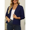 Women's 3/4 Sleeve Cropped Cardigan Knit Sweaters Lightweight Open Front Shrug - 3 of 4