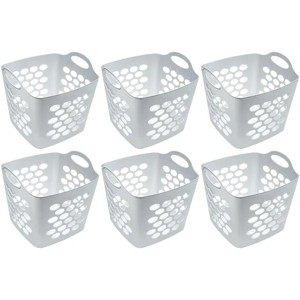 Racxily 6 Pack Flexible Plastic Laundry Basket, Arctic White - 1 of 4