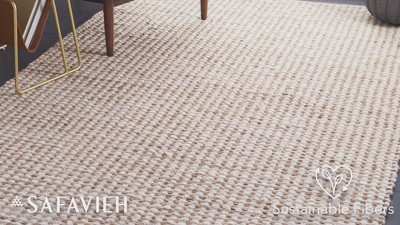 Beige/Ivory 6' x 6' Square Flat Woven Wool Area Rug