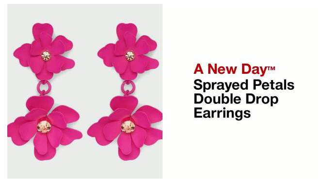 Sprayed Petals Double Drop Earrings - A New Day™, 2 of 7, play video