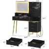 Garvee Modern Makeup Vanity Desk Set,Elegant Fluted Vanity Desk With Acrylic Protective Door,5 Drawers and Storage Shelf(2-Parcel Sent) - 4 of 4
