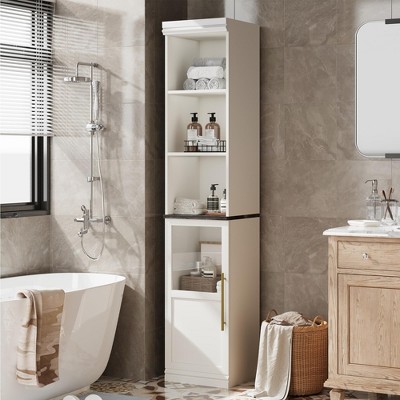 Narrow Bathroom Cabinet, 70 Inch Tall Storage Cabinet
