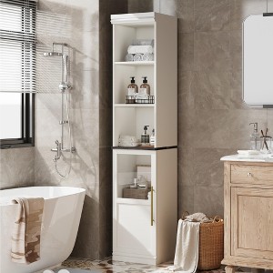 Narrow Bathroom Cabinet, 70 Inch Tall Storage Cabinet - 1 of 4