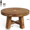 Lantine 31.5-Inch Solid Wood Coffee Table, Round Center Table with Thickened Tabletop for Living Room, Apartment, Small Space - 3 of 4