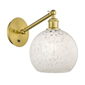 White Mouchette - 1 Light Arm Adjusts Up and Down Wall Sconce In Modern Style-10 Inches Tall and 8 Inches Wide - 1 of 1