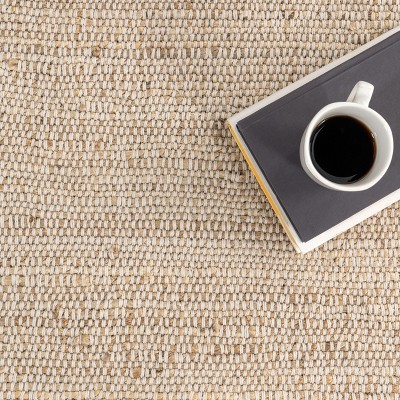 Handwoven Natural Jute and Cotton Blend Runner Rug