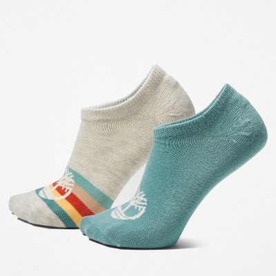 Timberland Women's 2-Pack Super No-Show Rainbow-Stripe Socks