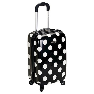 black and white polka dot suitcase