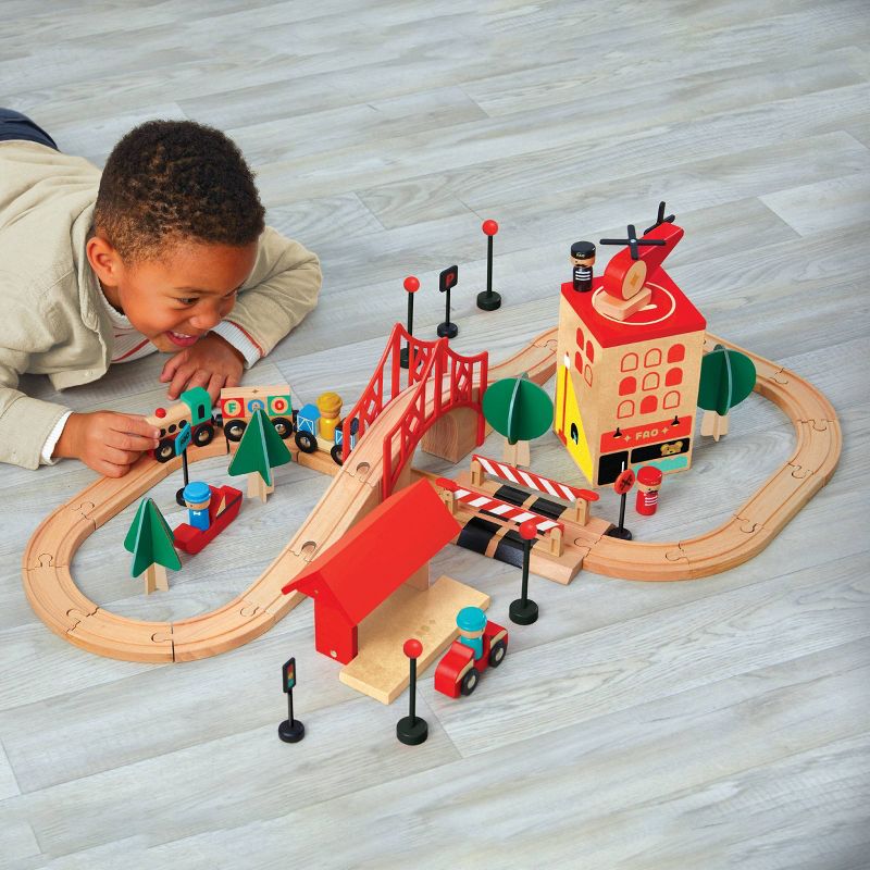 FAO Schwarz Toy Wood Train and Track, 3 of 16