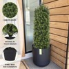 COWLOWN 4FT Artificial Boxwood Topiary Trees, Set of 2 - Faux Evergreen Plants for Outdoor Decor - 3 of 4
