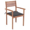 vidaXL Patio Chairs 2 pcs with Anthracite Cushions Solid Teak Wood - 2 of 4