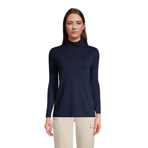 Lands End Women s Petite Supima Cotton Long Sleeve Turtleneck X