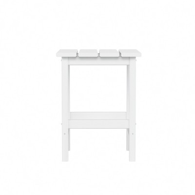 White HDPE Square Outdoor Adirondack Side Table