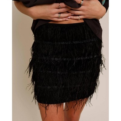 Women's Feather Mini Skirt - LUCY PARIS