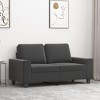 vidaXL 2-Seater Modern Sofa with Sturdy Metal Frame, Dark Gray Microfiber Upholstery, Comfortable Armrests and Back Pillows for Living Room Decor - 2 of 4