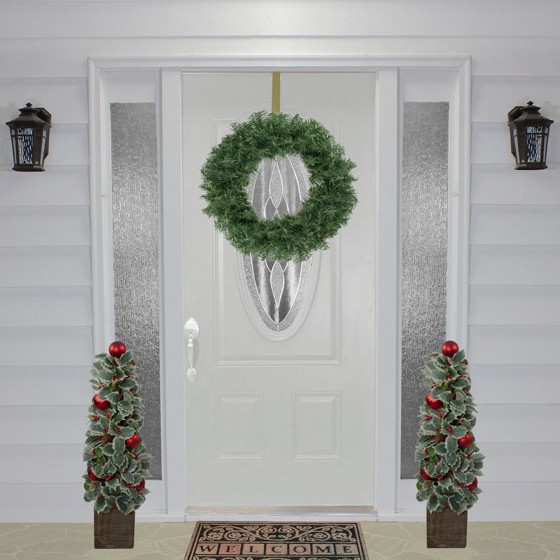 Northlight 18" Unlit Canadian Pine Artificial Christmas Wreath, 2 of 6