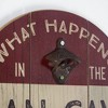 What Happens in The Man Cave Bottle Opener and Cap Catcher: Vintage Wall Decor for Bar, Garage - American Art Decor - 2 of 4