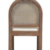 TIRAMISUBEST Set of 2 Panama Counter Stools - 26.5" Curved Back Cane Rattan Bar Stools w/Ivory Boucl¨¦ Seats - 4 of 4
