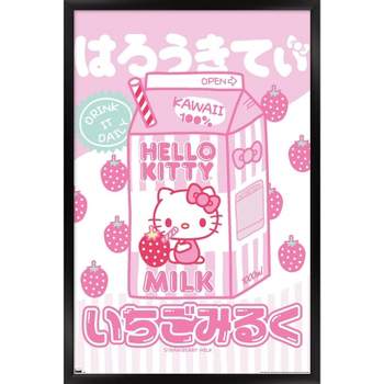 Hello Kitty and Friends - Kawaii Favorite Flavors Wall Poster, 14.725 inch x 22.375 inch Framed, FR23302BWD14X22EC