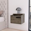 ChicFurnit Nightstands Floating Nightstand End table Modern Wall Mounted Bedside Table with Drawer Storage for Bedroom, Brown, 13.3"*15.7"*12.9" - 3 of 4
