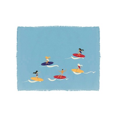 RightSide Designs Hang Loose Surf Placemat on Blue Set of 4