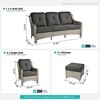 XIZZI 5 Pieces Wicker Furniture, Outside Conversation Set, 3-Seat Sofa with Cushion, High Back Rattan Chairs and Ottomans for Garden Backyard - 4 of 4