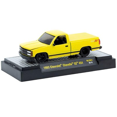 1993 Chevrolet SS 454 Pickup Truck Yellow Limited Edition to 7920 pieces 1/64 Diecast Model Car by M2 Machines