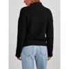 Womens Turtleneck Chunky Cable Knit Sweater Thick Cozy Textured Knit Pullover Sweater for Winter - 3 of 4