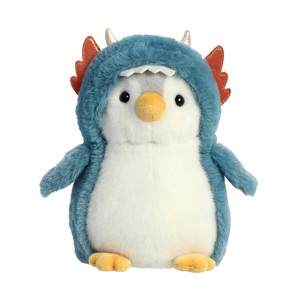 Aurora Small Dragon PomPom Penguin Playful Stuffed Animal Blue 7" - 1 of 4