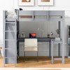 PAGED Full Size Loft Bed, Wooden Bed Frame with Wardrobes, Drawers, Lockers, Storage Stairs and Guardrail, Modern Bunk Bed for Kids, Adults - 2 of 4