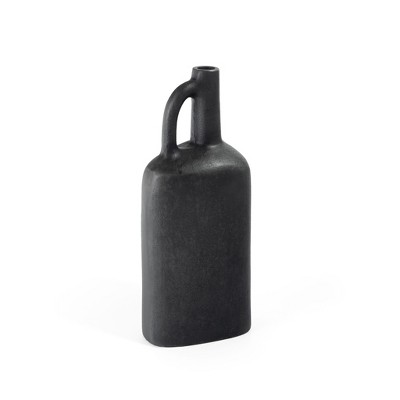 HomeRoots 11" Gray Aluminum Jug Table Vase