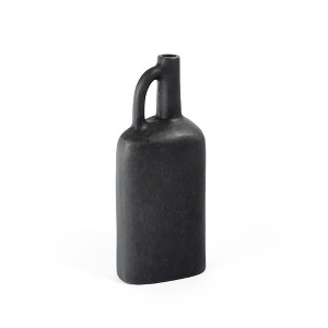 HomeRoots 11" Gray Aluminum Jug Table Vase - 1 of 4