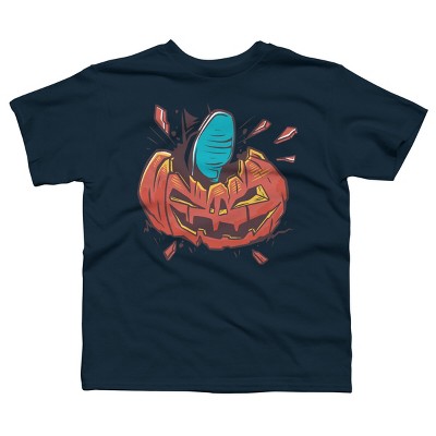 Boy's Design By Humans Halloween smashed pumpkin By BlackBerry55 T-Shirt