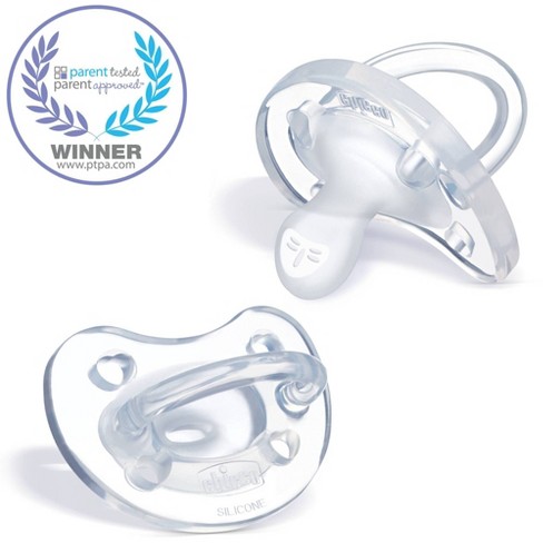 Chicco PhysioForma Soft Silicone Pacifier - Clear 0-6M 2pc