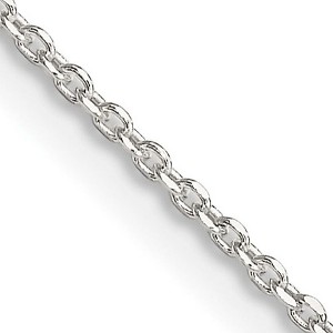 Black Bow Jewelry 1.25mm Sterling Silver Solid Diamond Cut Cable Chain Necklace - 1 of 4