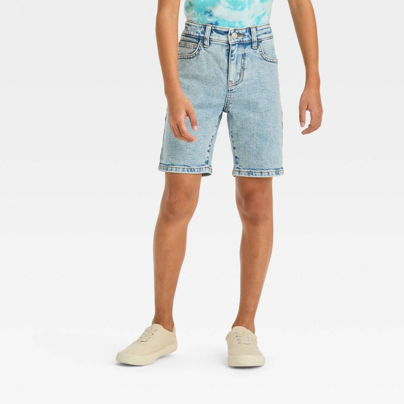 Boys' Relaxed Tapered 'At the Knee' Flat Front Jean Shorts - Cat & Jack™, 1 of 8