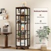 Gulches Rustic Brown 5 Tier 360 Rotating Bookshelf Corner Wood Spinning Bookcase Narrow Floor Standing Storage Shelf - 4 of 4