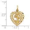 Black Bow Jewelry 14k Yellow Gold, Grace Collection, Satin Heart Initial P Pendant, 15mm - 4 of 4