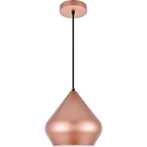Elegant Lighting Kenneth 1-Light Honey Gold Pendant with Clear Glass Globe - 1 of 4