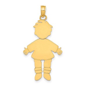 Black Bow Jewelry 14k Yellow Gold Polished Boy Charm or Pendant, 17mm - 1 of 4