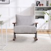 GlasFlength Accent Chairs Modern Rocking Chair Armchair Lazy Chair Sofa Chair Reading Chair for Living Room, Gray, 30.7"*31.1"*30.3" - 3 of 4