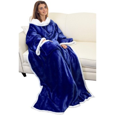 Fleece Flannel Wearable Blanket with Sleeves Arms, Super Soft Fuzzy Cozy Sleeved TV Wrap Blanket, Valentine’s Day Gifts for Her and Him - Catalonia