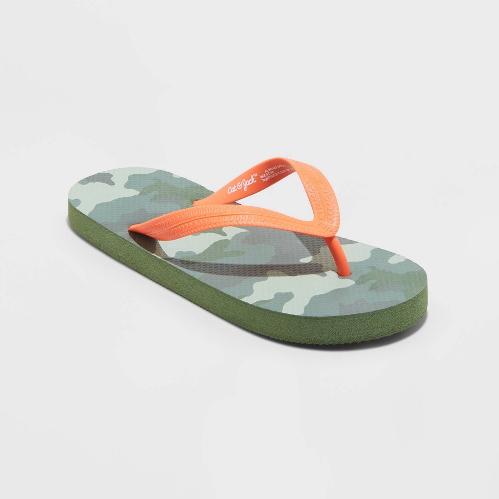 Size XL ( 6 ) Boys' Sam Slip-On Sandals - Cat & Jack Camo Green 