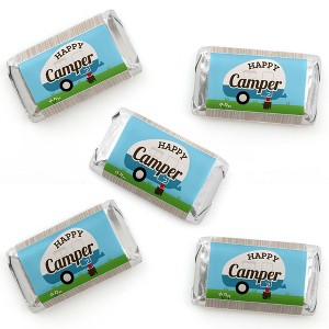 Big Dot of Happiness Happy Camper - Mini Candy Bar Wrapper Stickers - Camping Baby Shower or Birthday Party Small Favors - 40 Count - 1 of 4