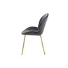 Velvet Armless Side Chair with Gold Legs and Stationary Seat (Set of 2) for Living Room - 3 of 4