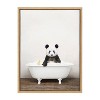 18" x 24" Sylvie Panda Waving in Rustic Bath Framed Canvas by Amy Peterson - Kate & Laurel All Things Decor - 2 of 4