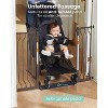 GROWNSY Baby Gate for Stairs, 29.5"-48.4" Pressure Mounted Baby Gate for Top of Stair&Doorway with V-Shaped Rods, Anti-Trip Pedal, Brown - 4 of 4