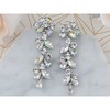 Alilang Elegant Silver-Tone Cascading Crystal Rhinestone Drop Earrings - 2 of 4