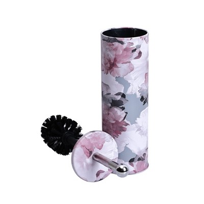 Popular Bath Popular Home Floral Bowl Bathroom Brush : Microfiber, Machine Washable, Non-Slip Backing